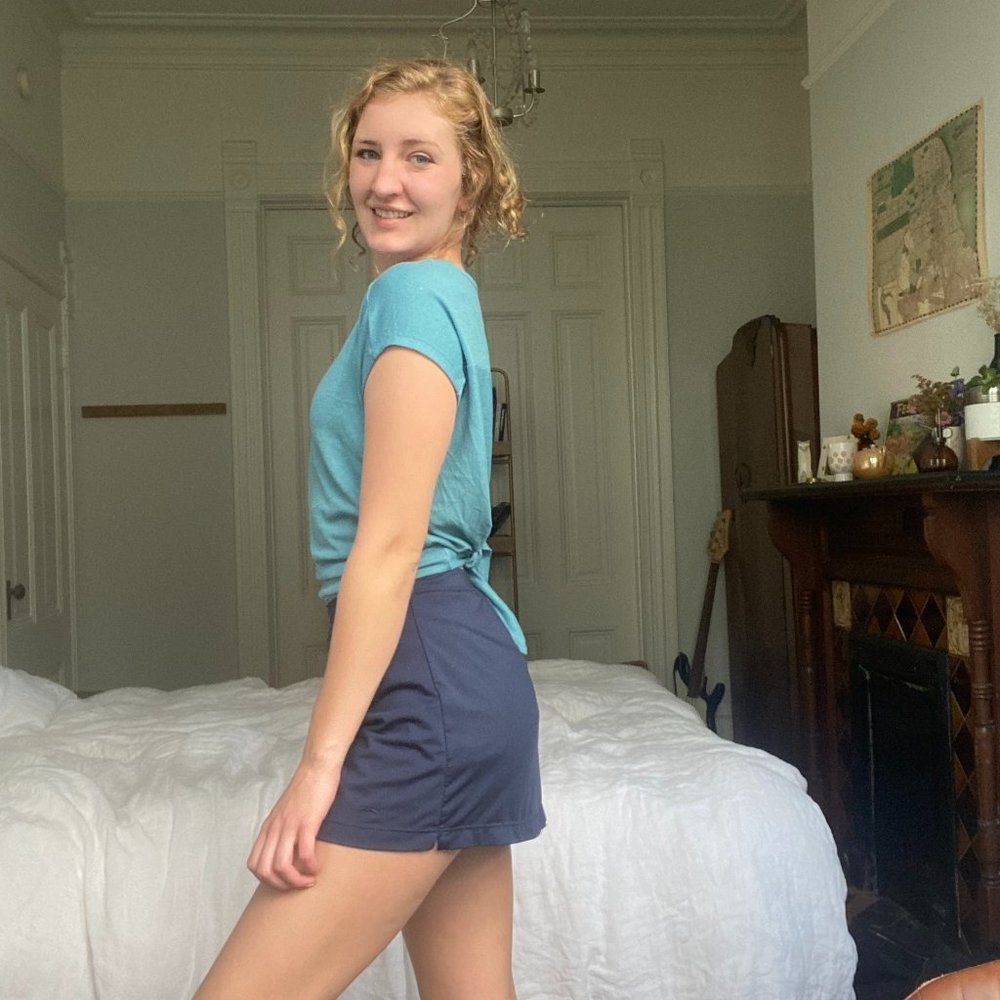 Teal GapFit Breathe Tie-Back T-Shirt Size S